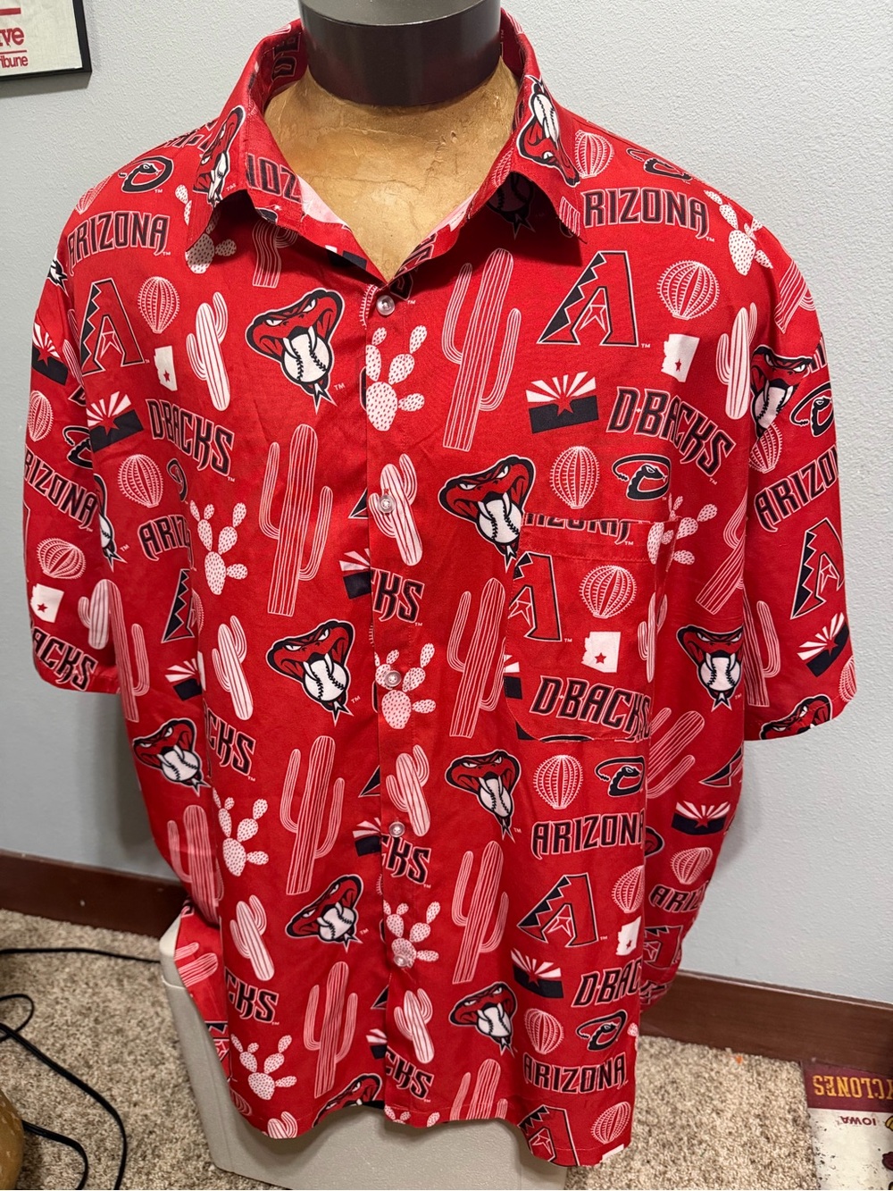 Arizona Diamondbacks Promotional Red Short-Sleeve Button-Up Shirt